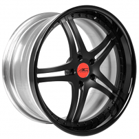 20" AC Forged Wheels ACF702 Satin Black Face with Gloss Black Lip Three Piece Rims