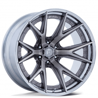 22" Fuel Wheels FC402AP Catalyst Platinum with Chrome Lip Off-Road Fusion Forged Rims