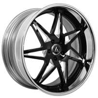 22" Artis Forged Wheels Nirvana Custom Gloss Black Face with Polished Window and Lip Rims