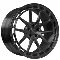 22" Staggered Lexani Forged Wheels LF-Euro Sport M-Silverstone Black Monoblock Forged Rims