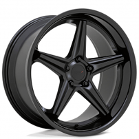 20" Staggered TSW Wheels Launch Matte Black with Gloss Black Lip Rims