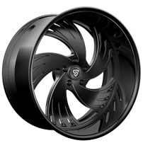 22" Staggered Snyper Forged Wheels Blaster Full Black Rims