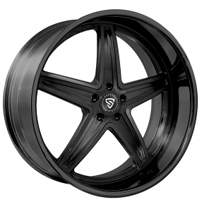 22" Staggered Snyper Forged Wheels Bayou Full Black Rims