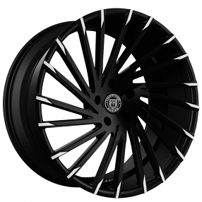 20" Staggered Lexani Wheels Wraith Black with Machined Tips Polaris Slingshot / 3-Wheeler Rims