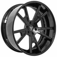 21" Snyper Forged Wheels Valkyre Satin Black Face with Gloss Black Lip Rims 