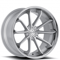 20" Blaque Diamond Wheels BD-23 Silver with Chrome SS Lip Rims 