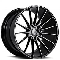 22" Staggered Savini Wheels Black Di Forza BM16 Gloss Black with DDT Super Concave Rims 