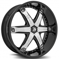 26" Diablo Wheels Fury Black with Chrome Inserts Rims