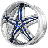 22" Diablo-Gianna Wheels Blitz Chrome with Custom Finish Inserts Rims