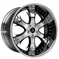 22" Staggered Artis Forged Wheels Cruces Chrome with Black Face and Chrome Lip Rims