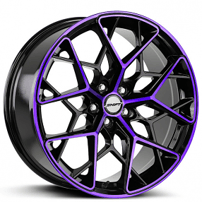 20x8.5" Shift Wheels Piston Gloss Black with Purple Machined Rims (5x114/112/120, +35mm) 