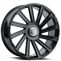 24" Blaque Diamond Wheels BD-40 Gloss Black Floating Cap Rims