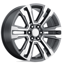 22" Performance Replicas Wheels PR182 Gunmetal Machined Rims