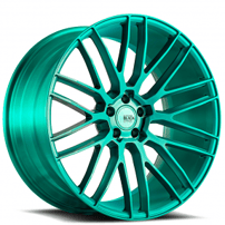 20" Savini Wheels Black Di Forza BM13 Custom Brushed Teal Rims