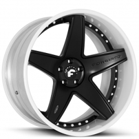 22" Forgiato Wheels Classico-ECL Satin Black Face with Gloss White Lip Forged Rims