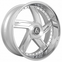 22" Artis Wheels Vestavia XL Silver Machined with SS Lip Rims