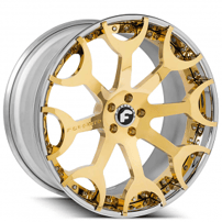 24" Forgiato Wheels Capolavaro-ECL Gold with Chrome Lip Forged Rims