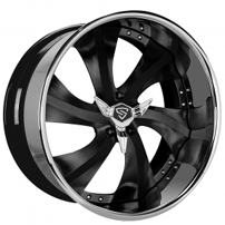 22" Snyper Forged Wheels Boss Black with Chrome Lip Rims