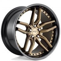 20" Niche Wheels M195 Methos Matte Bronze Face with Gloss Black Lip Rims 