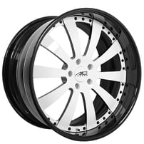 22" AC Forged Wheels ACF713 Custom White with Gloss Black Lip and Rivets Three Piece Rims