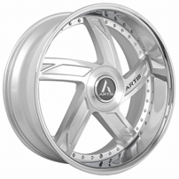 24" Staggered Artis Wheels Vestavia XL Silver Machined with SS Lip Rims