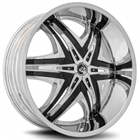 22x8.5" Diablo Wheels Elite Chrome with Black Inserts Rims