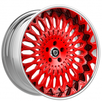 22" Staggered Lexani Forged Wheels LF-Luxury LF-742 Petrus Custom Candy Red with Chrome Lip Forged Rims