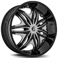 24" Diablo Wheels Morpheus Black with Chrome Inserts Rims