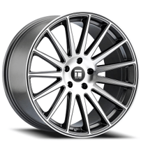 22" Touren Wheels TR92 3292 Gloss Graphite with Machined Face Rims