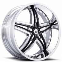 22" Diablo-Gianna Wheels Blitz Chrome with Black Inserts Rims