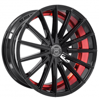 20" Lexani Wheels Pegasus Gloss Black with Red Tint Accent Rims 