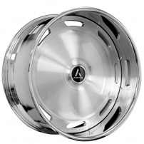 22" Staggered Artis Forged Wheels Triumph Brushed Face with Chrome Lip XL Floating Cap Rims