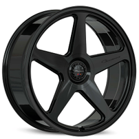 24" Giovanna Wheels Cinque Gloss Black Flow Formed Spindle Cap Rims