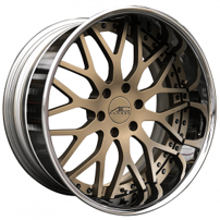 19" AC Forged Wheels ACF701 Matte Bronze with Chrome Lip Three Piece Rims 