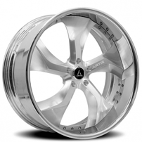 20/21" Staggered Artis Forged Wheels Bully Brushed Silver Face with Chrome Lip Rims