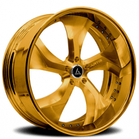 20/21" Staggered Artis Forged Wheels Bully Brushed Gold Face with Gold over Chrome Lip Rims