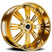 28" Artis Forged Wheels Grino Gold over Chrome Face and Lip Rims