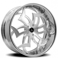 19/20" Staggered Artis Forged Wheels Medusa Brushed Silver Face with Chrome Lip Rims