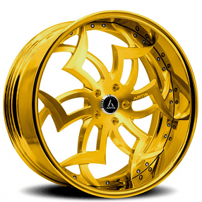 19/20" Staggered Artis Forged Wheels Medusa Brushed Gold Face with Gold over Chrome Lip Rims