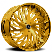 28" Artis Forged Wheels Northtown Brushed Gold Face with Gold over Chrome Lip Rims