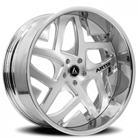 28" Artis Forged Wheels Pueblo Brushed Silver Face with Chrome Lip Rims