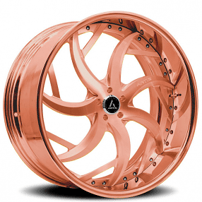 28" Artis Forged Wheels Sincity Brushed Rose Gold Face with Rose Gold over Chrome Lip Rims