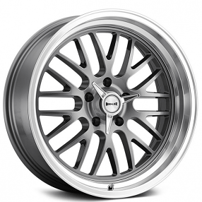 20" Ridler Wheels 607 Grey with Machined Lip Rims 