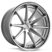 22" Rohana Wheels RFC10 Machine Silver with Chrome Lip Flow Formed Rims