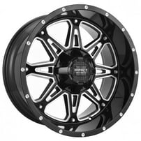 17" Impact Off-Road Wheels 810 Gloss Black with Milled Windows Rims