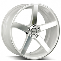 22x8.5" Strada Wheels Perfetto White Machined Rims