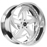 24" Artis Forged Wheels Athens Brushed Silver Face with Chrome Lip Rims