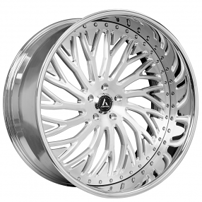 22" Artis Forged Wheels Biloxi Brushed Silver Face with Chrome Lip Rims