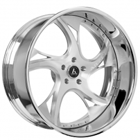 22" Staggered Artis Forged Wheels Capital Brushed Silver Face with Chrome Lip Rims