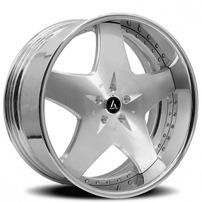 21" Staggered Artis Forged Wheels Cashville Brushed Silver Face with Chrome Lip Rims